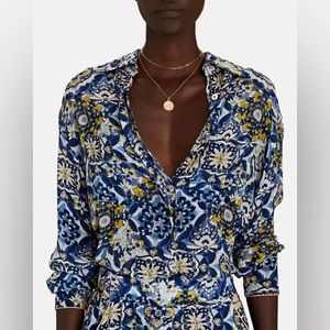 Chufy La Dolce Vita Capri Blue Paisley Oversized Pia Shirt